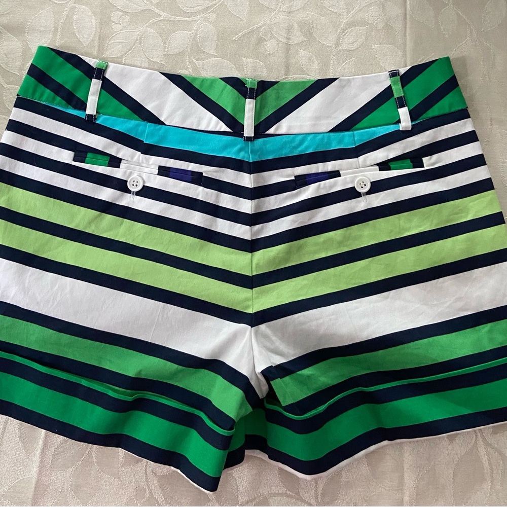 Green blue stripe shorts